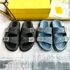 Designer Slipper Feel Slides Women Sandal Summer Fabric Slide Luxury Mirror Slippers Men Sandals Printing Leather Double Band Buckle Birks Beach Casual Shoes