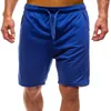 Męskie szorty solidny kolor swobodny sport luźne letnią plażę plus prostotę elastyczną talię spodnie sznurka
