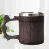 Кружки ретро -симуляция деревянная бочка пива кружка для творческой кофейной чашки классическая ручка для домашней кухни капля кухня