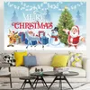 Party -Dekoration Frohe Weihnachtsjahr Banner in Po |6,06 3,6 Fuß wiederverwendbares Zeichen Snowman Deer Yard