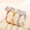 2pcs anéis de casamento caoshi clássico 4 cls zirconia pedra anel