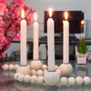 Titulares de velas Decorativo do castiçal Vintage Wooden Beads for Wedding Dropship