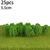 Dekorative Blumen 25pcs 5,5 cm Weidenbäume Modell 3D Landschaft Dekoration Zugpark Eisenbahn Architektur -Landschaft Miniatur