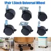 1Pair 1.5inch Universal Wheel Swivel Caster Roller Wheel Furniture Office Chair Caster With Brake For Office Furniture Chair New