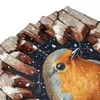 Cortinas de chuveiro Robin de Natal 3D em um buraco A cortina de madeira 72x72in com ganchos Proteção de privacidade de padrão DIY