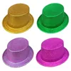 Berets Magician Top Hat Jazz Fedora Bowler Solice Party Show Flickering Glitter for Kids Perform