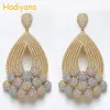 Örhängen Hadiyana 2019 Ny ankomst Multi Color Beads Tassel örhängen Kvinnor Mirco asfalterade Zircon Beaded Jewelry Pendant Bijoux Earring EH922