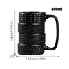 Mugs Tire Shaped Ceramic Big Volume Creative Halloween Cup Black Novelty Frosted Coffee