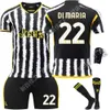 Jersey Jersey Home Juventus Football Jersey Nouveau ensemble No Hovic Di Maria Borgba Chiesa