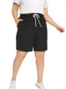 Plus Size Summer DrawString midja Casual Short Solid Black Loose Elastic Pocket Sides Sport Shorts Large 8XL 240322