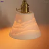 Lampa ścienna Japonia Lampy LED Kreatywne ceramiczne wschód słońca abażurka miedziana nordycka sconce wewnętrzna oprawa do lustra w dekoracji domu