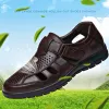 Boots Leather Summer Mens Beach Sandals Hollow Outdoor Man Sport Water Sweakers Office Business Robon