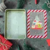 Botellas de almacenamiento cuadrados transparentes ventanilla de ventana navideña caja de hojalata de hojalatero para hornear galletas envases de dulces recipientes tines pastel