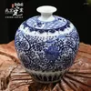 Vasos Jingdezhen Cerâmica pintada à mão Vaso de porcelana Ornamentos para casa Mobinação de pequena sala de estar de romã