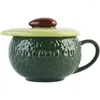 Mugs Avocado Green Breakfast Oatmeal Cup Children Can Put Microwave Oven Lovely Milk Coffee High Beauty Value With Spoon