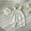 Rompers 2023 Nuova bambina ricamo a fiore di gamber estivo per bambini senza maniche per la manica a mosca tute per bambini 0-24m L240402