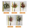 Dekorativa blommor 1pc Artificial Christmas Red Berry gren snöflinga tallnålkongrenar för Xmas Diy Wreath Supply Decoratons