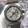 Custom AP pols Watch Royal Oak Offshore Series 26400io Titanium Black Ceramic Ring Mens Watch Automatic 44mm Single Watch