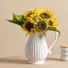 花瓶の豪華なセラミック装飾品の花のアレンジメント家の装飾創造的な装飾は花のために白い広い口と