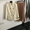 Lapel Neck Jacket Dress Drendies Design Tracksuit de duas peças Saias de roupas de luxo de luxo de luxo de luxo