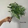 Dekorative Blumen 35 cm 7 Gabeln Künstliche Pflanzen gefälschte Blattpflanzenwand Plastik Scindapsus Blätter Blumen kleiner Kriecher für das Hausgartenbüro