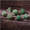 Gemystones en vrac Green aventurine Polyédrique Dice 7pcs Set Dongeons Dragons Stone DND RPG Jeux Ornements Spot Goods en gros OTQKB