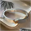 Bangle Titanium Steel Femmes Love Designer Bracelets Sier Gold Color Bangles V Lettre Bracelet à charme étroit Bijoux de mode Lady Part Dhab9