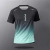 T-shirty męskie gradient gradient t-shirt dla mężczyzn letnie oddychane topy z krótkim rękawem na świeżym powietrzu fitness Sports T-shirt luźne koszulki o-dół 2443