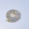 Collar de cadena de tenis de circón de acero inoxidable con joyas de hip-hop de diamante de una sola fila para hombres y mujeres J1GQ