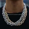 Bus de collier de collier cubain de bijoux de luxe à la chaîne de liaison cubaine de 12 mm