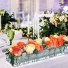 花瓶の長い透明な長方形の花アクリル花瓶透明な水耕樹のテーブルスタンド装飾ガラス装飾ウェドR9c9