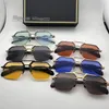 Mode zonnebril voor mannen vrouwen zomer Silverton handgemaakte half-rim retro-bril stijl anti-ultraviolet dik metalen vierkante frame willekeurige doos