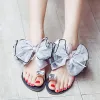 Sandals Big Size 3542 Women Flower Jelly Sandals Crystal Bow Flat Slippers Summer Shoes Beach FlipFlops For Women Clip Toe Sandales