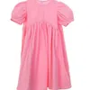 Childrens Clothing Summer Little Girl Puff Sleeve Princess Dresses Solid Pink Kids Clothes Baby 240403