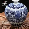 Vasos Jingdezhen Cerâmica pintada à mão Vaso de porcelana Ornamentos para casa Mobinação de pequena sala de estar de romã