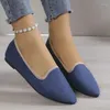 Casual Shoes Women Pointed Toe Flats Autumn For Suede Designer Walking Comfort Soft Sole Zapatillas Mujer