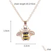 Colliers pendentiels Collier d'abeille insecte champagne zircon gold couleur bijoux fiançailles engagement couvre gouttes livraison bijoux pendentifs dheys