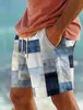 Mens Surf Shorts DrawString Swim Trunks Elasticated Midjeband Färgstark lapptäcke Quick Dry Hawaii Casual Micro Stretch 240402