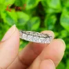 Rings 3.5mm square Tension setting Eternity Band D white vvs moissanite 925 Sterling Silver Ring Jewelry Rings Engagement Ladies men