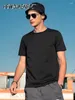 Camisetas para hombres Fashion Solid Street Camiseta para hombre 2024 Summer macho casual streetwear o-cuello de manga corta top breve elegante hombre suelto