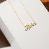 Kettingen aangepaste diamant naam ketting gepersonaliseerd typeplaatje hang ketting roestvrijstalen gouden ketting voor vrouwen sieraden geschenken