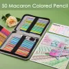 Pencils 53pcs KALOUR Colored Pencil Set ,50Colors Professional Premium Macaron Drawing Sketching lapices For Artist Kids Adult Beginners