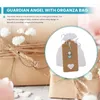 Dekoratif Figürinler Guardian Angel Kolye Seti Organza Çantası Kraft Kağıt ile 32 Konuk Hediyesi
