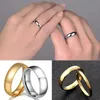 2PCS Wedding Rings Stainless Steel Classic Simple Couple Ring 4mm6mm Minimalist Gold Plated Glossy Ring Titanium steel Rings Lady Exquisite Jewelry