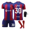 Barcelone Home Jersey Football Jersey Number Lewandowski Gideon Dembele Gavi Fati