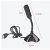 Microphones USB Laptop Microphone Voice Mic High Sensitivity Mini Studio Speech Stand With Holder Gaming Conference For PC Black