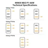 MINIX NEO P1 66W 3ポートターボガンウォールチャージャーUSB-C高速充電アダプターUSB-A電源アダプター用iPhone Xiaomi Samsung