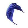 Berets Stylish Swirl Bonnet Bohemian Hat National Style Style Turban Blue