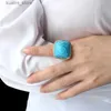 Cluster ringen Valentijnsdag turquoise ring 316L roestvrijstalen ringen voor mannen dames mode sieraden charme boho ring uniek anillo punk 2024 l240402