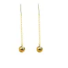 Earrings XF800 Real 18K Gold Jewelry Drop Earrings Solid Round Gold Ball Pure AU750 Tassel Chain Fine Wedding Gift for Women E367